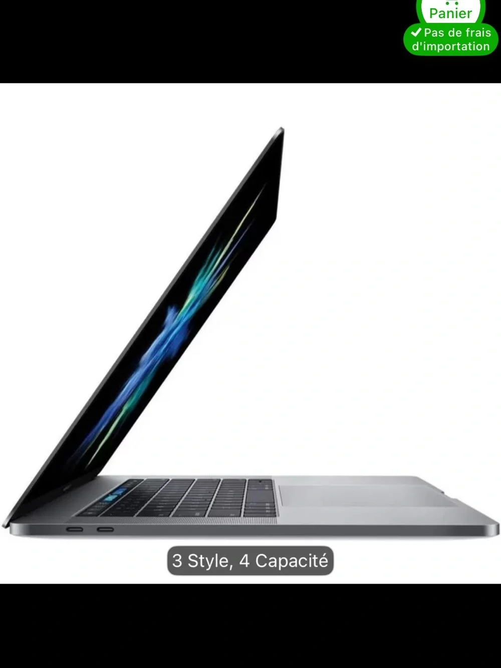 Apple MacBook Pro Gray Aluminum with Black Keyboard and Touch Bar